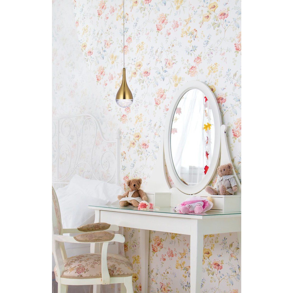 Amherst 1 Light 5 inch Satin Gold Pendant Ceiling Light