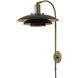 Rancho Mirage LED 16 inch Matte Black and Weathered Brass Wall Sconce Wall Light