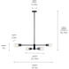 Velestino 4 Light 47.5 inch Black Linear Chandelier Ceiling Light