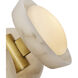 Alonso LED 12.63 inch Vintage Brass and Alabaster Pendant Ceiling Light