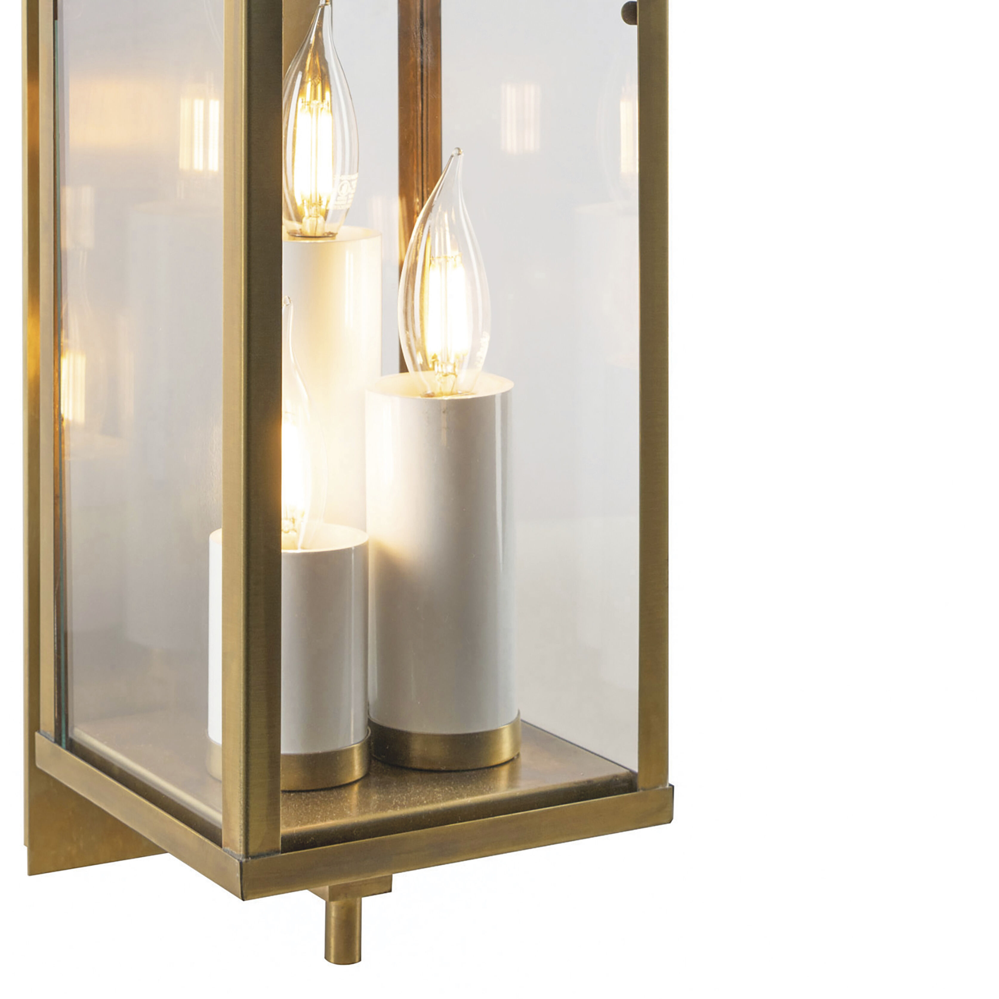 Back Bay 3 Light 16.75 inch Aged Brass Outdoor Wall Sconce