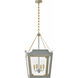 Julie Neill Caddo 4 Light 19 inch Celadon with Gild Lantern Pendant Ceiling Light in Celadon and Gild, Medium