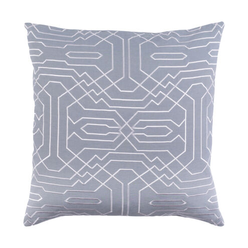 Ridgewood 18 X 18 inch Medium Gray and White Pillow