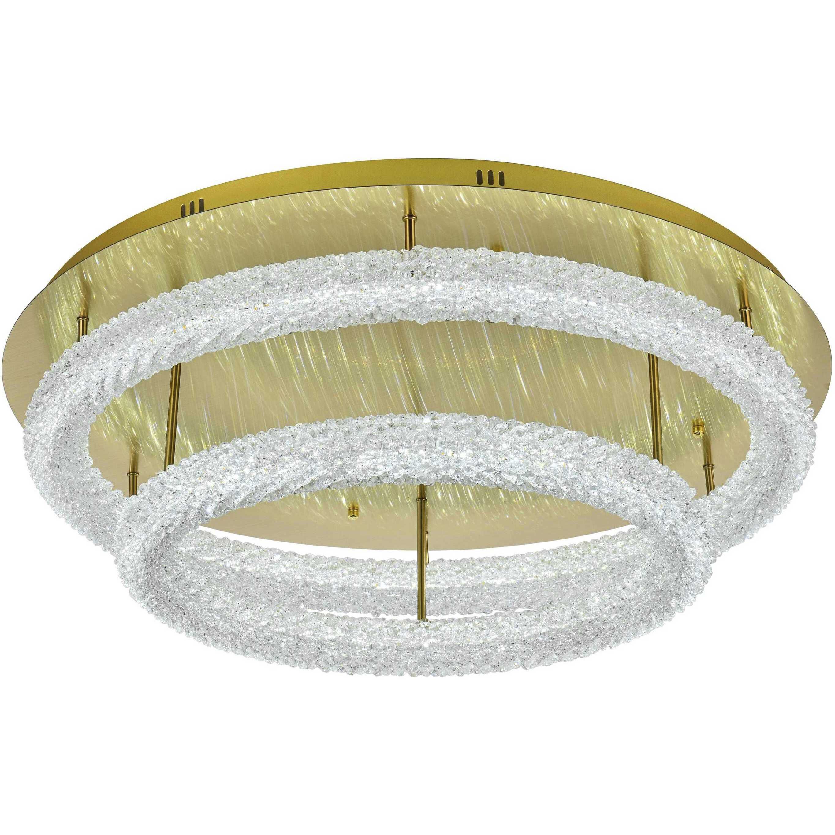 Bowen 2 Light 33.5 inch Satin Gold Flush Mount Ceiling Light