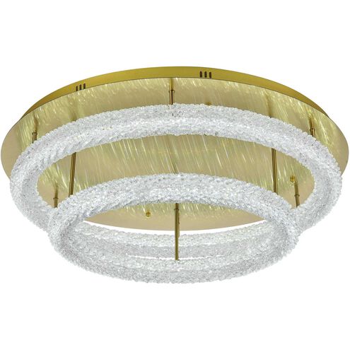 Bowen 2 Light 33.5 inch Satin Gold Flush Mount Ceiling Light