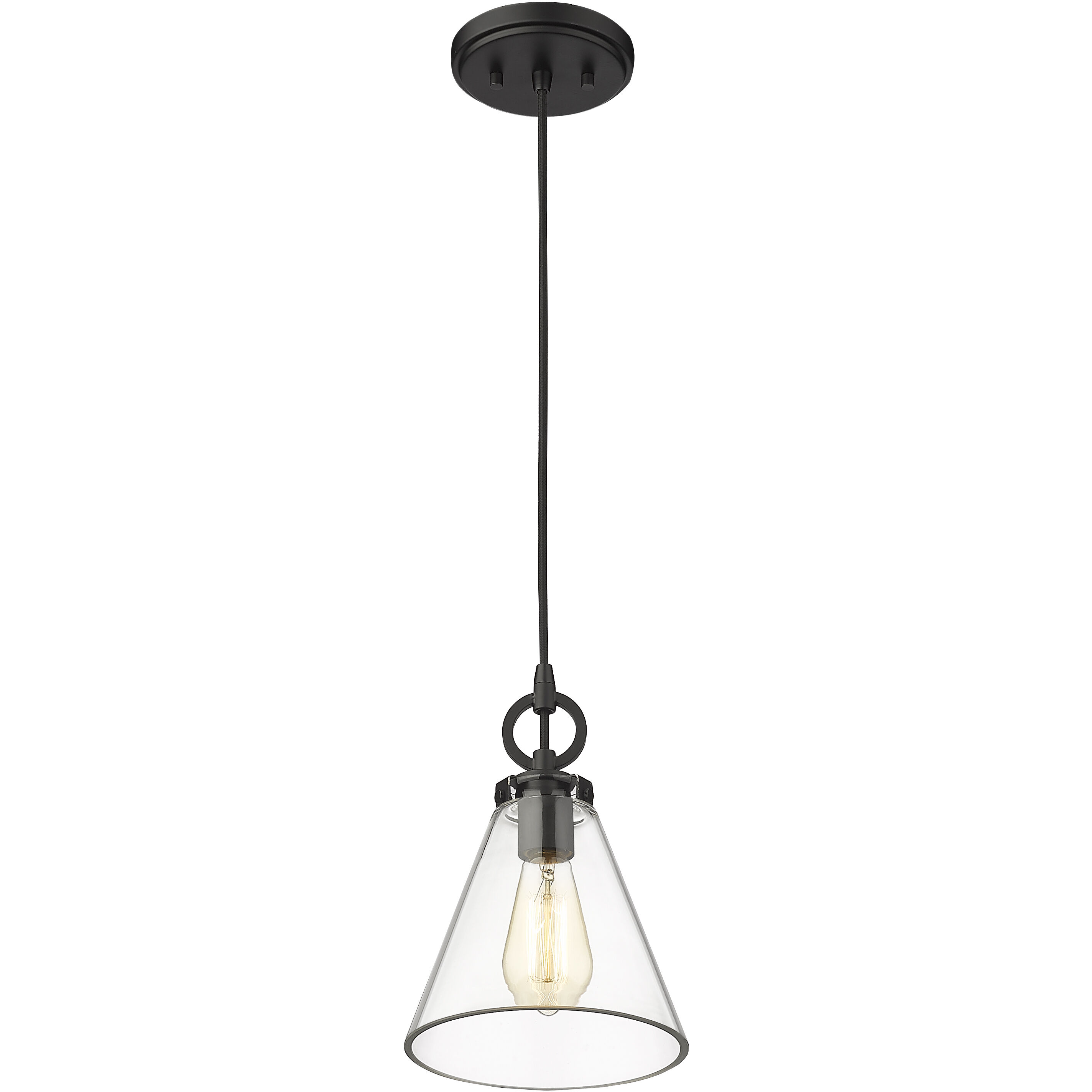 Harper 1 Light 8 inch Matte Black Pendant Ceiling Light