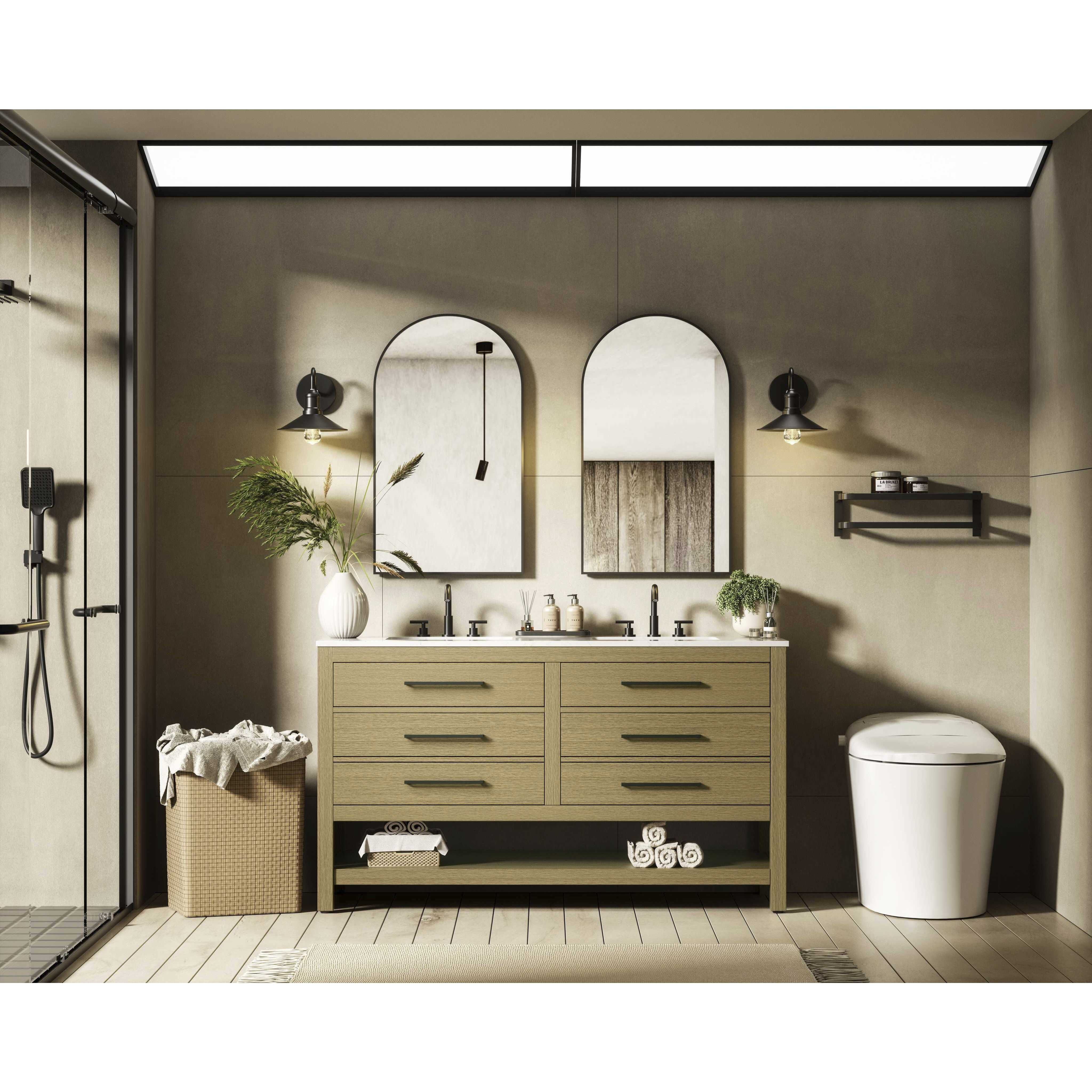 Karson 60 X 34 inch Honey Brown Bathroom Vanity Cabinet