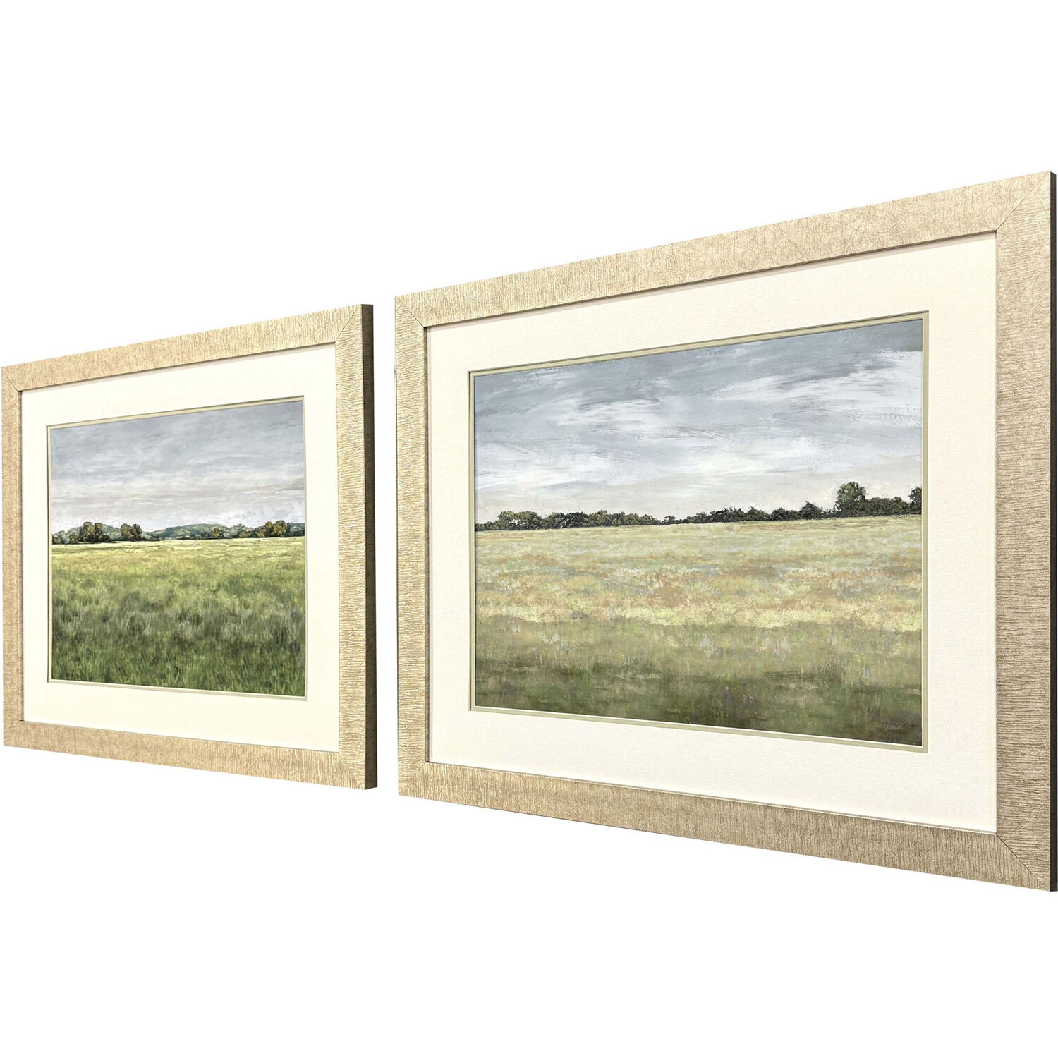 Quiet Meadow Green and Multi and Neutral and Blue Framed Art, Propac