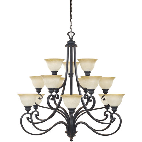 Barcelona 15 Light 40 inch Natural Iron Chandelier Ceiling Light