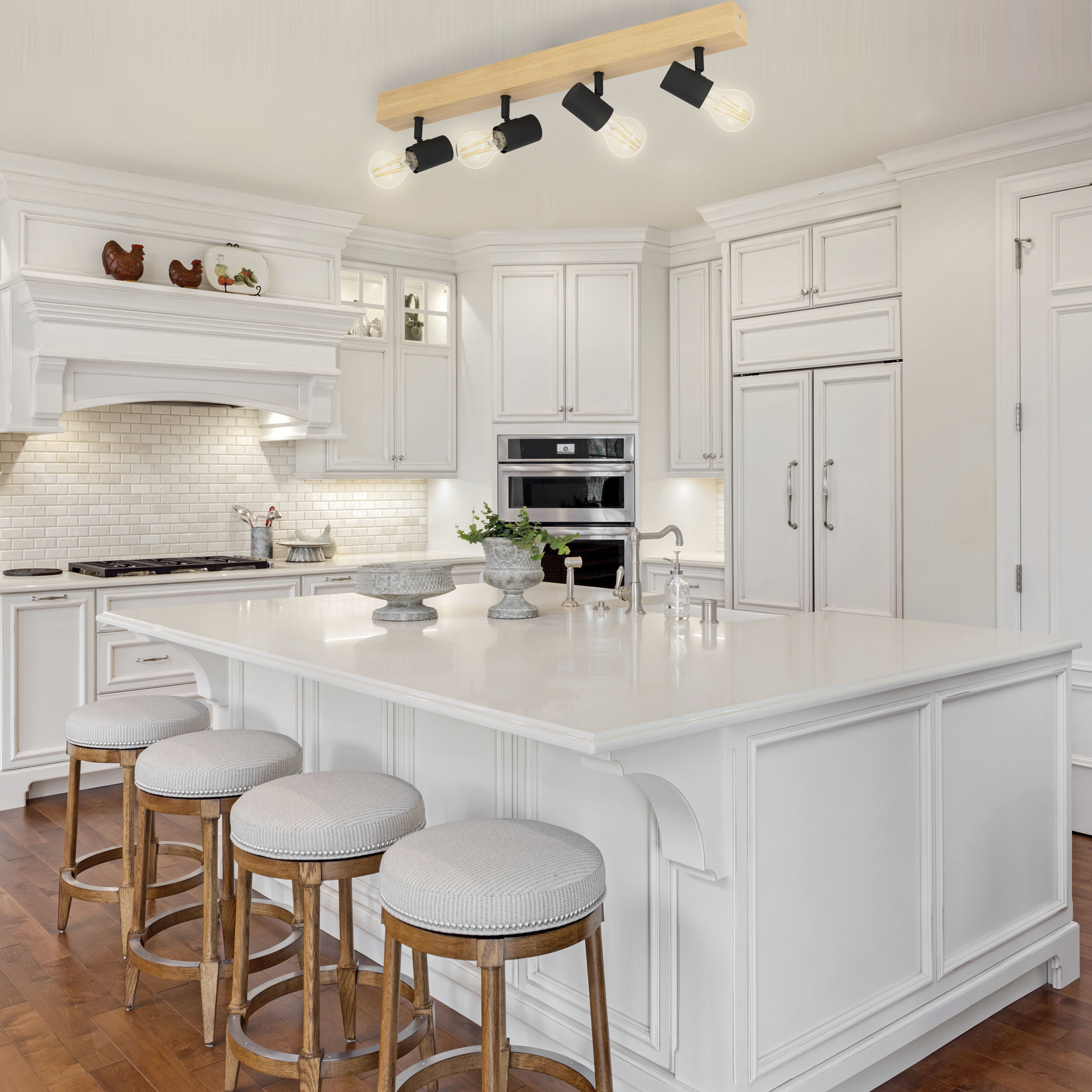 Kingswood 4 Light 120 Brown and Black Track Light Ceiling Light