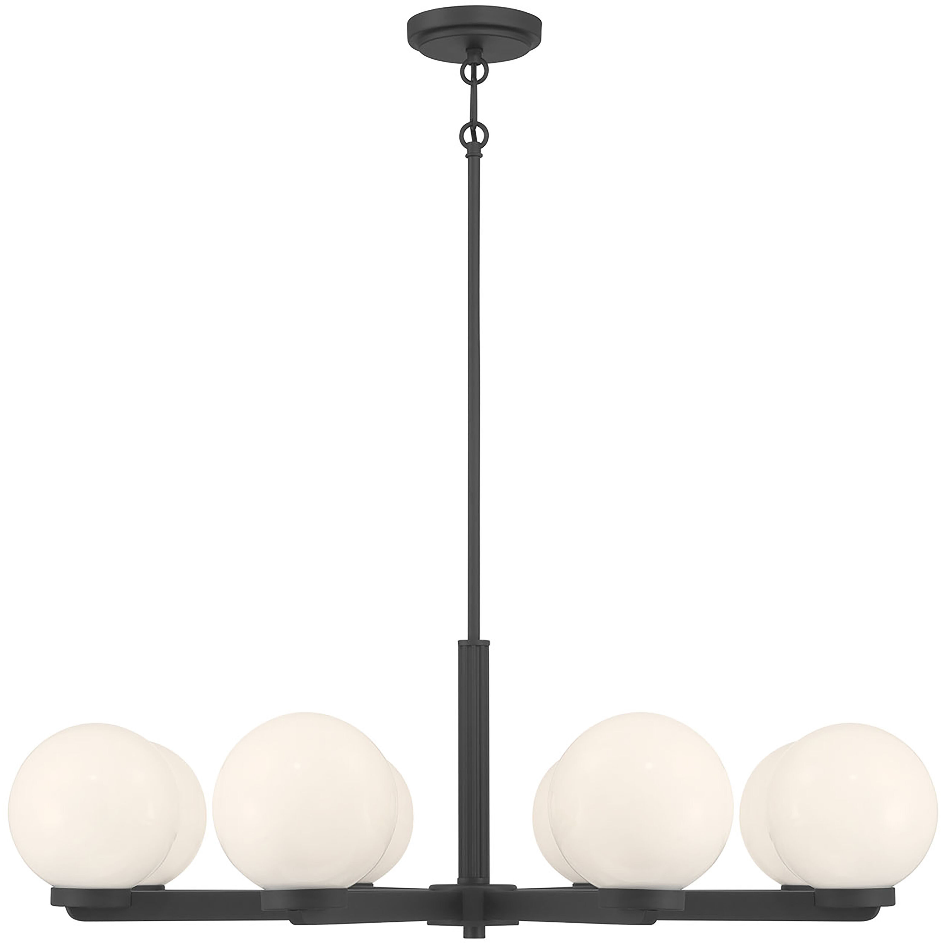 Ardeva 8 Light 34 inch Matte Black Chandelier Ceiling Light