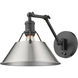 Yep Orwell 1 Light 10 inch Matte Black Swing Arm Wall Lamp Wall Light in Pewter, Adjustable