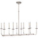 Chapman & Myers Linear Branched 10 Light 35 inch Polished Nickel Linear Chandelier Ceiling Light in (None)
