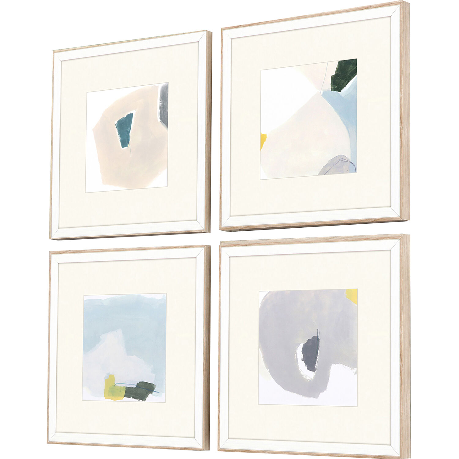 Abstract Multi and Blue and Green and Yellow Framed Art