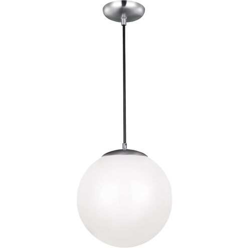 Leo - Hanging Globe LED 14 inch Satin Aluminum Pendant Ceiling Light