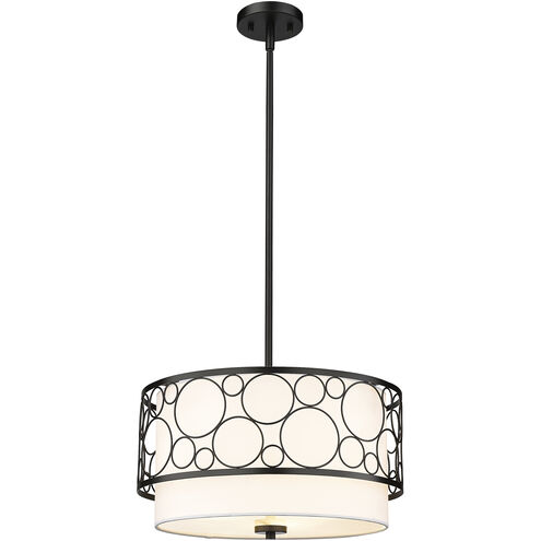 Kendall 3 Light 17 inch Matte Black Pendant Ceiling Light