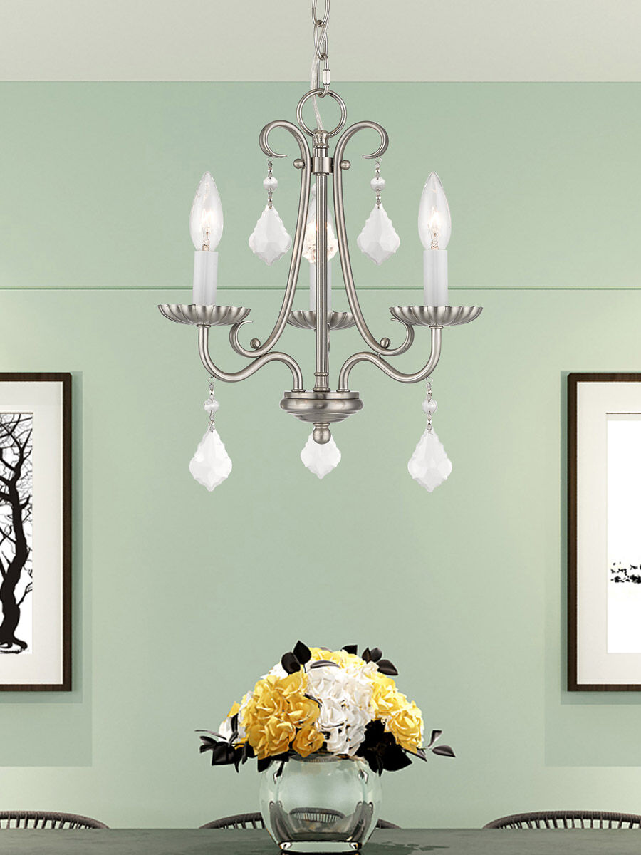 Daphne 3 Light 13.88 inch Brushed Nickel Mini Chandelier Ceiling Light