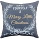 Merry Lil Christmas 24 X 24 inch Gray with Gold and White Pillow, 24X24