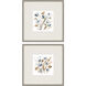 Florals Blue and Brown and Gray and Rust Framed Art