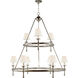 Chapman & Myers Classic2 9 Light 45 inch Polished Nickel Two-Tier Ring Chandelier Ceiling Light in Linen