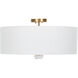 Mabel 2 Light 24 inch Matte Antique Brass / White Linen / Natural Stone / Acrylic Flush Mount Ceiling Light