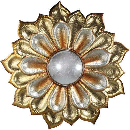 Flower 36 X 36 inch Gold and Silver Mirror