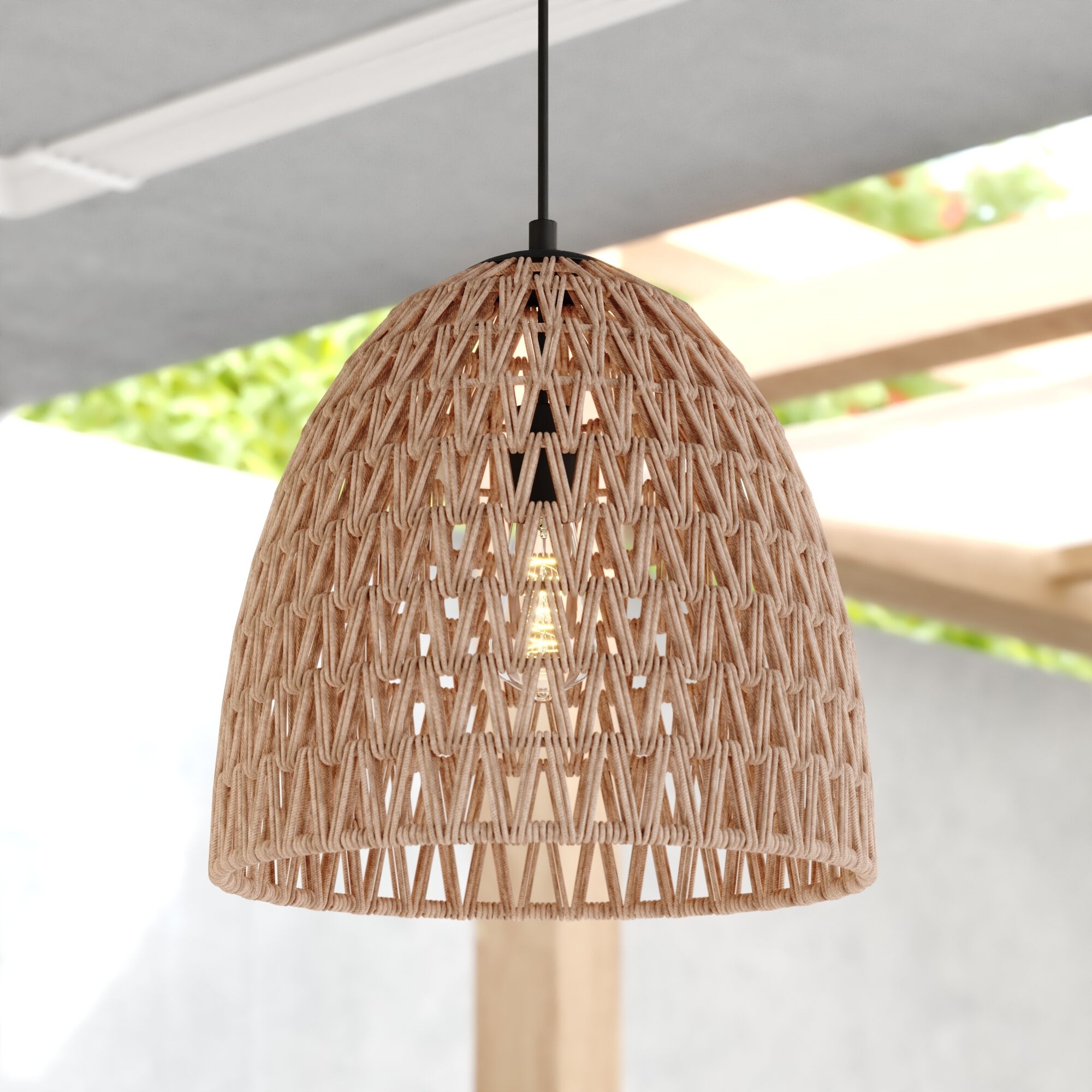 Nassau LED 14 inch Matte Black Pendant Ceiling Light
