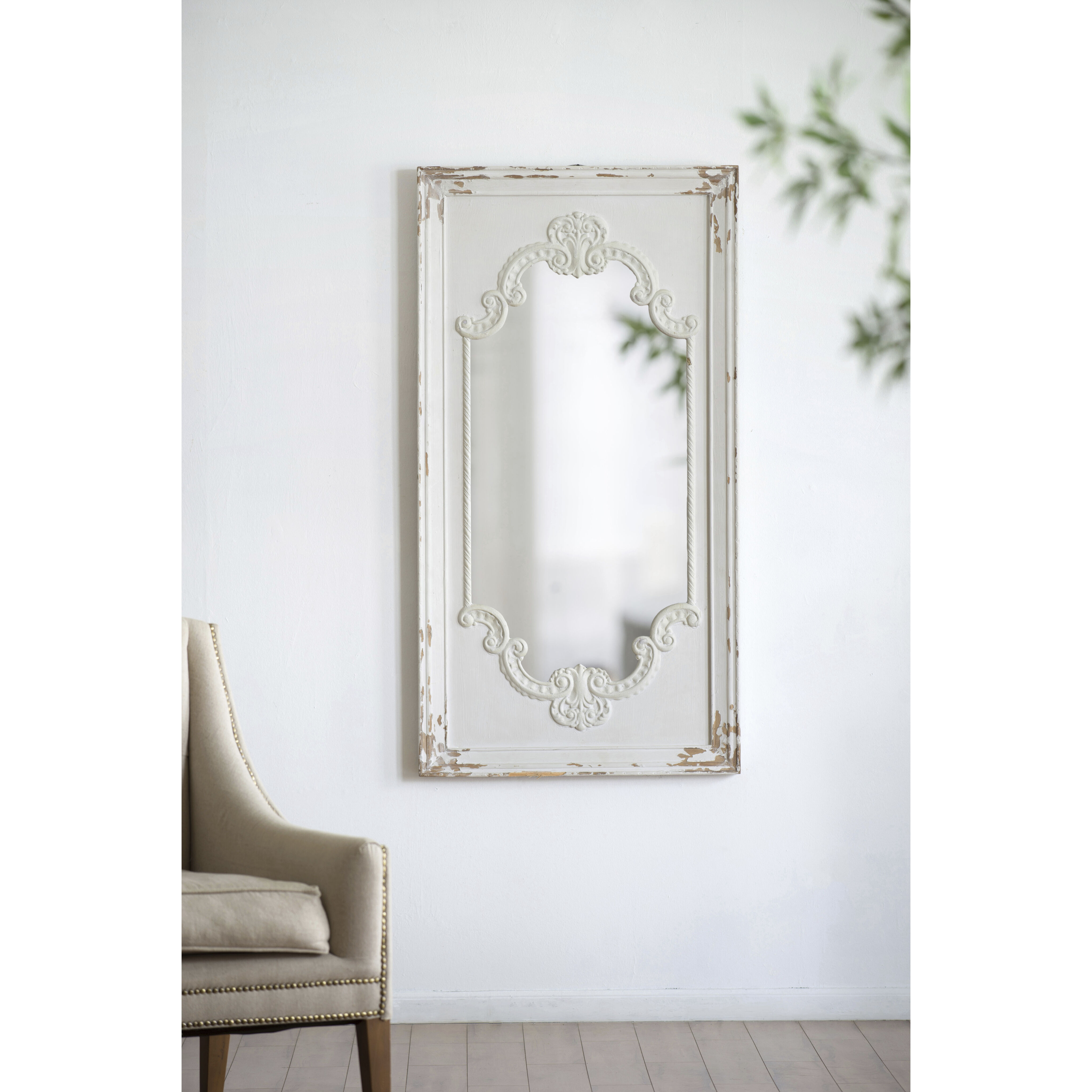Alcott 38.78 X 20.08 inch Antique White Mirror