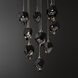Chrysalis 9 Light 20.5 inch Modern Brass Pendant Ceiling Light in Black Crystal, Small