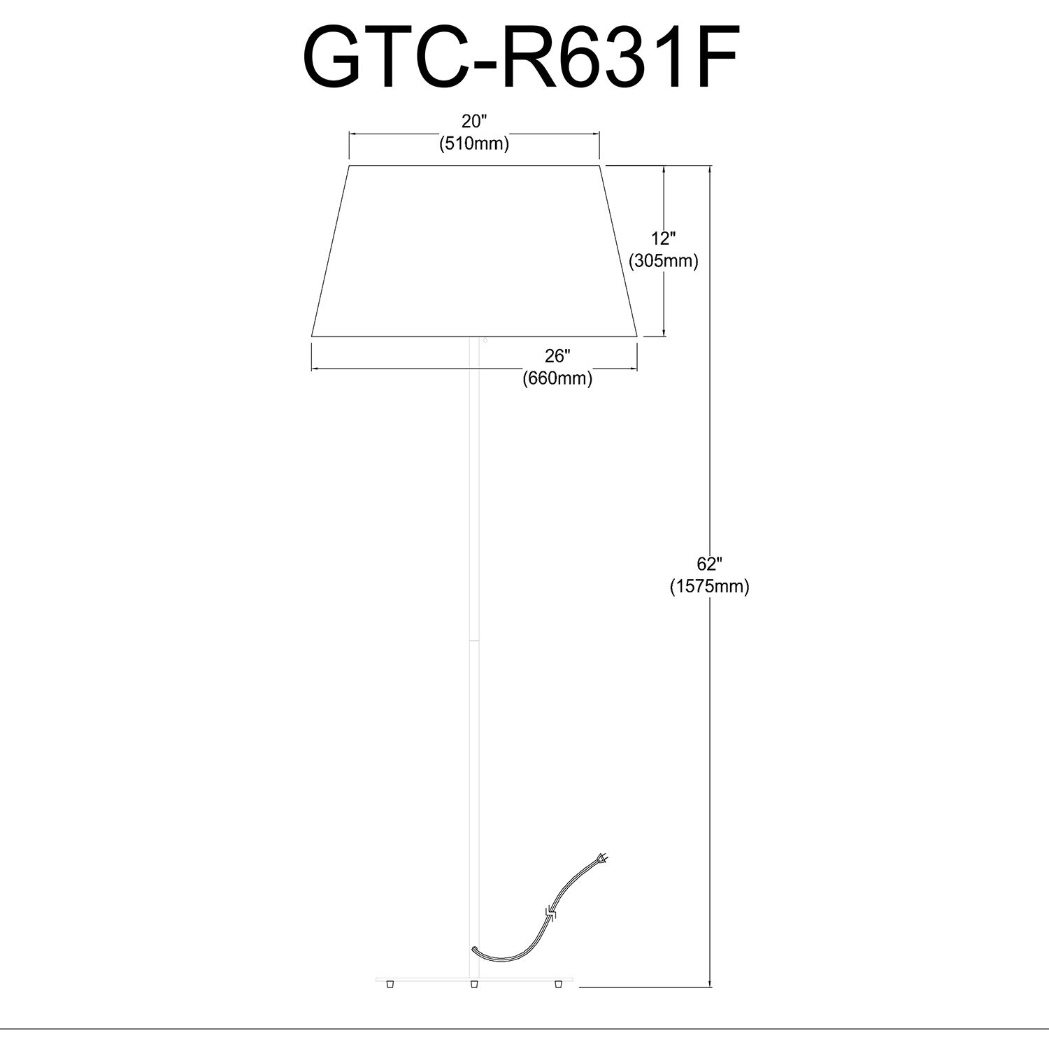 Gretchen 62.75 inch 100.00 watt Matte White Floor Lamp Portable Light, Round Base
