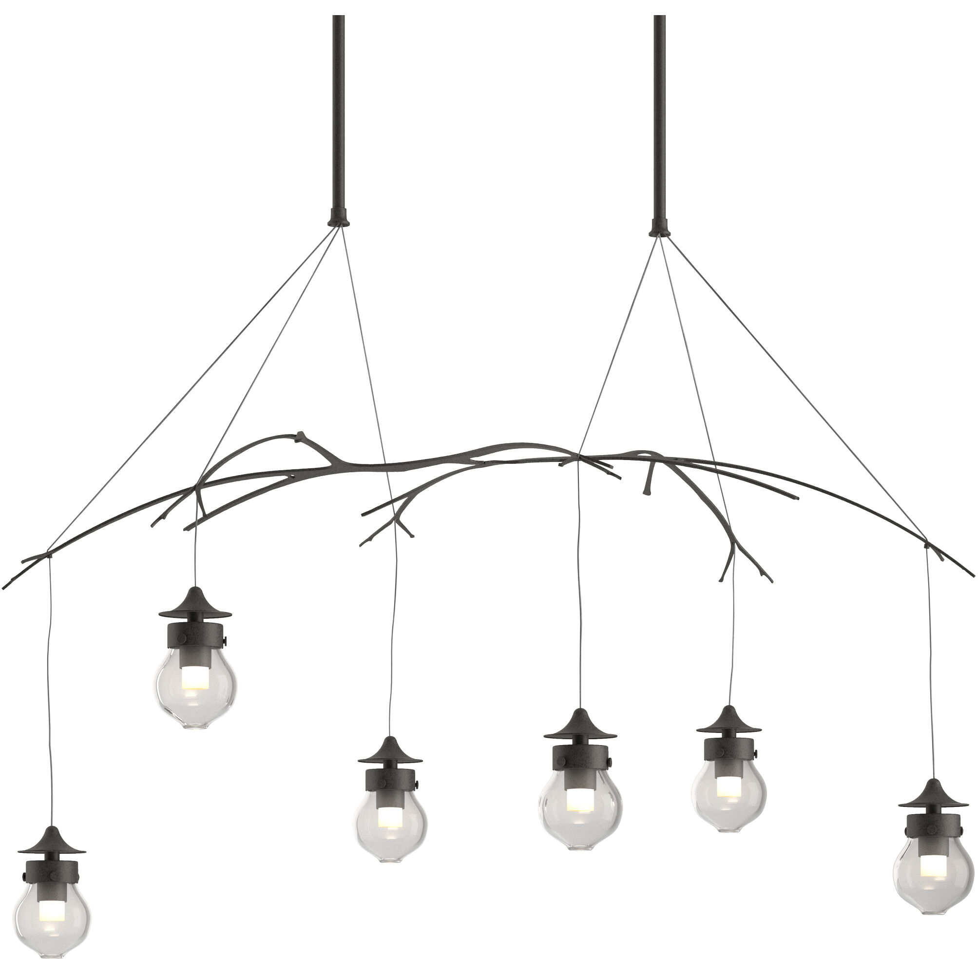 Kiwi 6 Light 36.8 inch Natural Iron Pendant Ceiling Light
