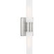 Keaton 2 Light 5 inch Brushed Nickel Bath Vanity Wall Light in Satin Etched Glass