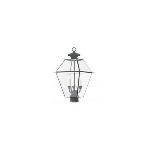 Westover 3 Light 22 inch Charcoal Outdoor Post Top Lantern