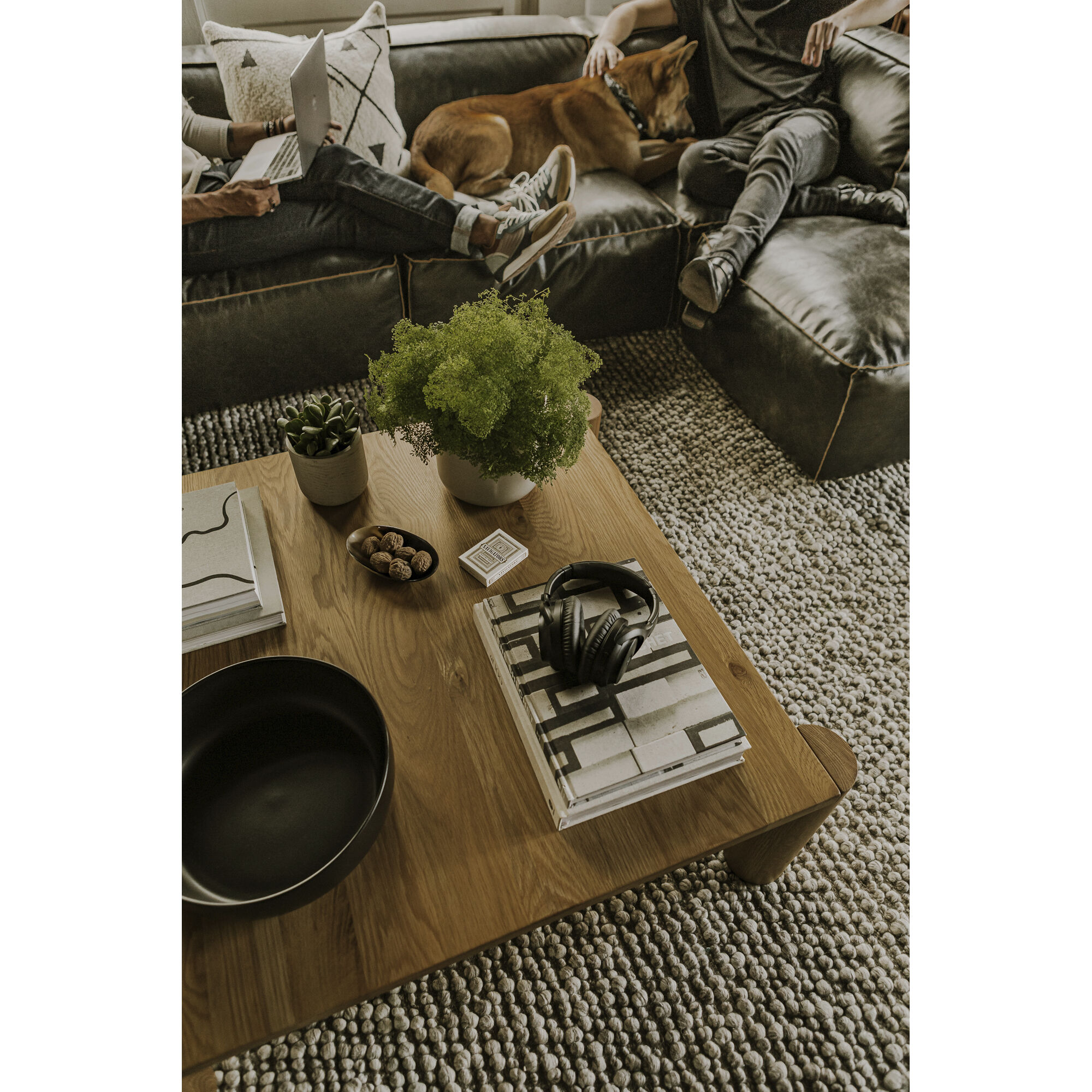 Post 36 X 36 inch White Coffee Table