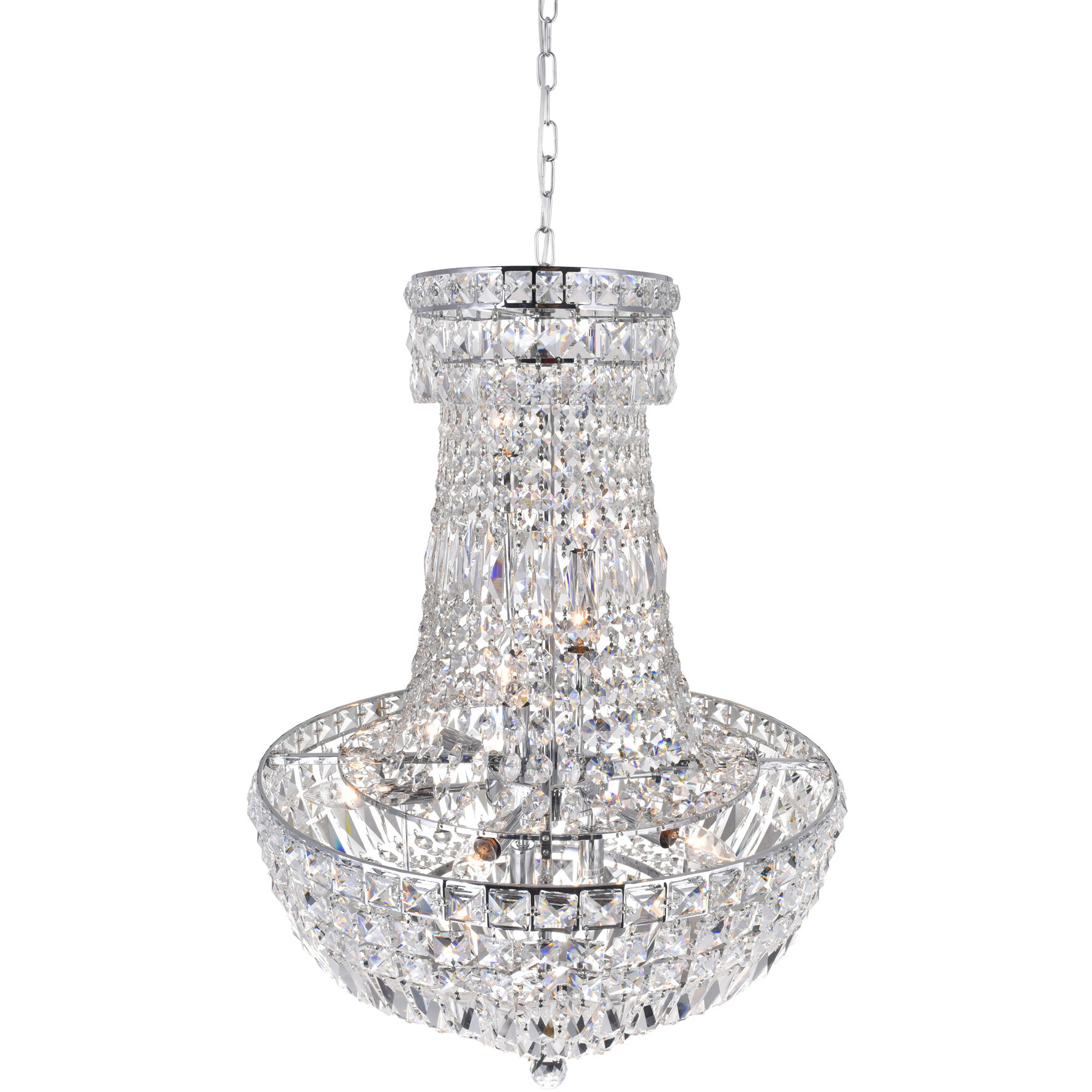 Stefania 13 Light 22 inch Chrome Down Chandelier Ceiling Light