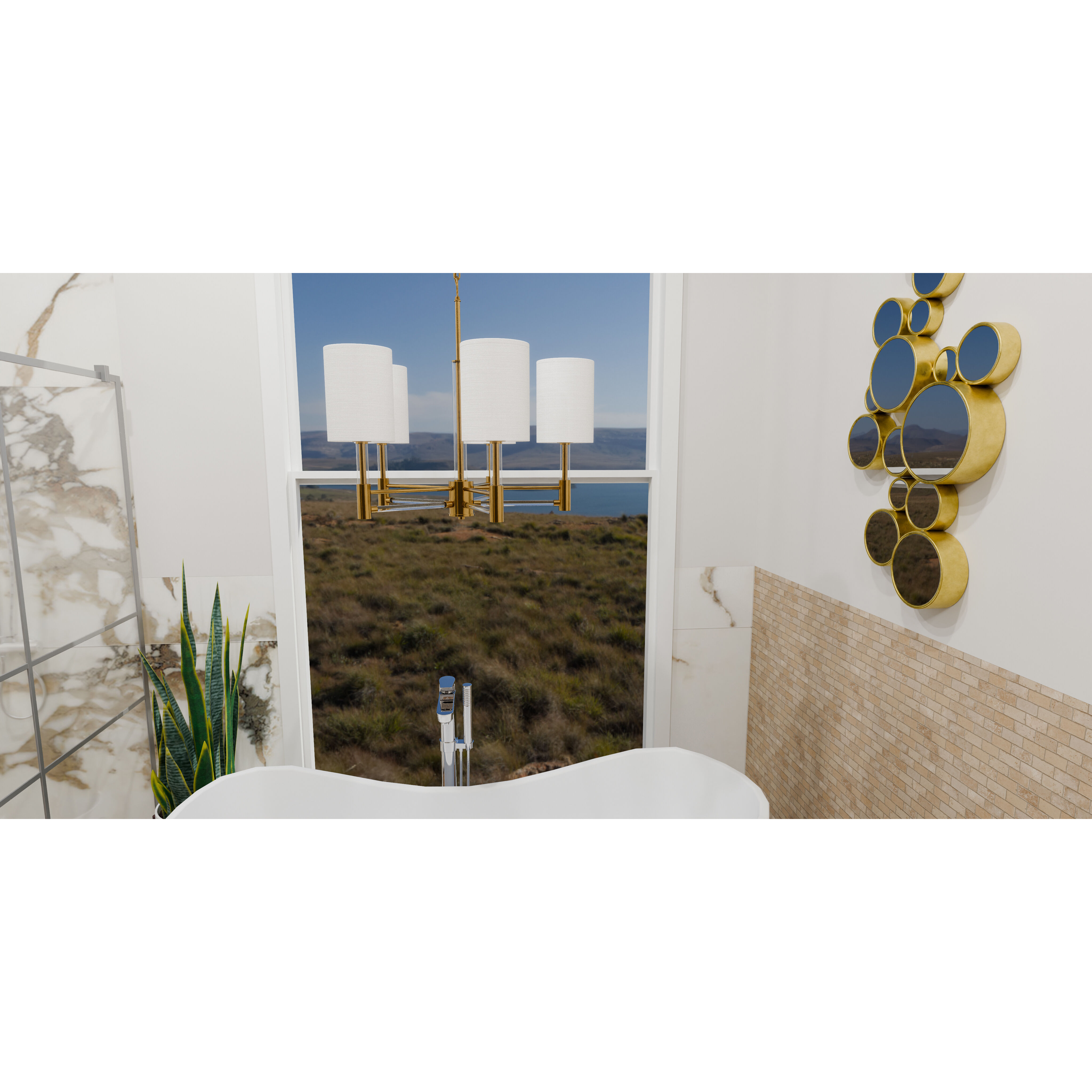 Gretchen 5 Light 26 inch Aged Brass Chandelier Ceiling Light