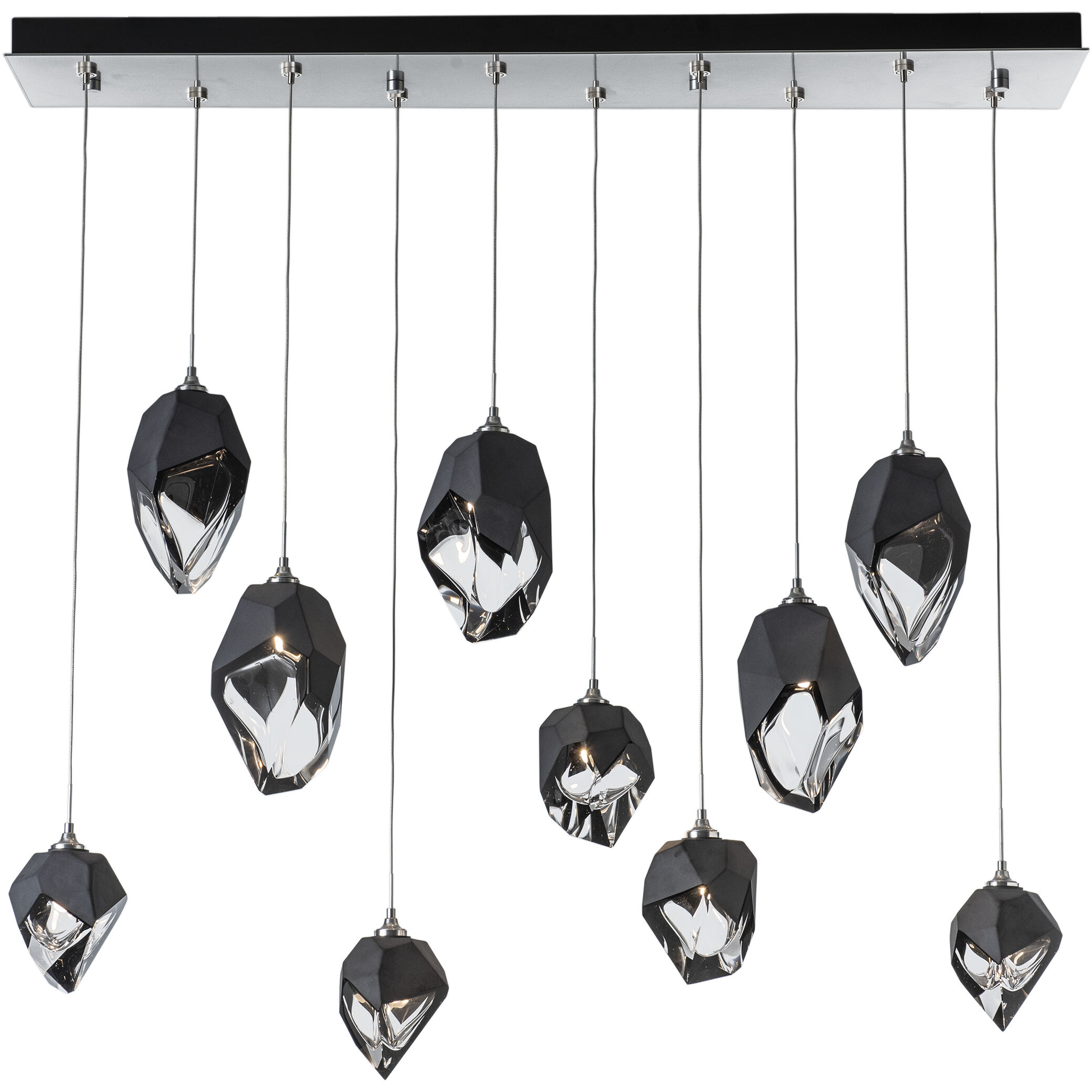 Chrysalis 10 Light 10.1 inch Sterling Pendant Ceiling Light in Black Crystal