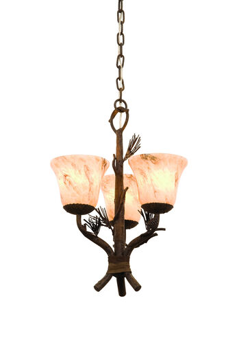 Ponderosa 3 Light 14 inch Ponderosa Chandelier Ceiling Light in Small Piastra (1255)