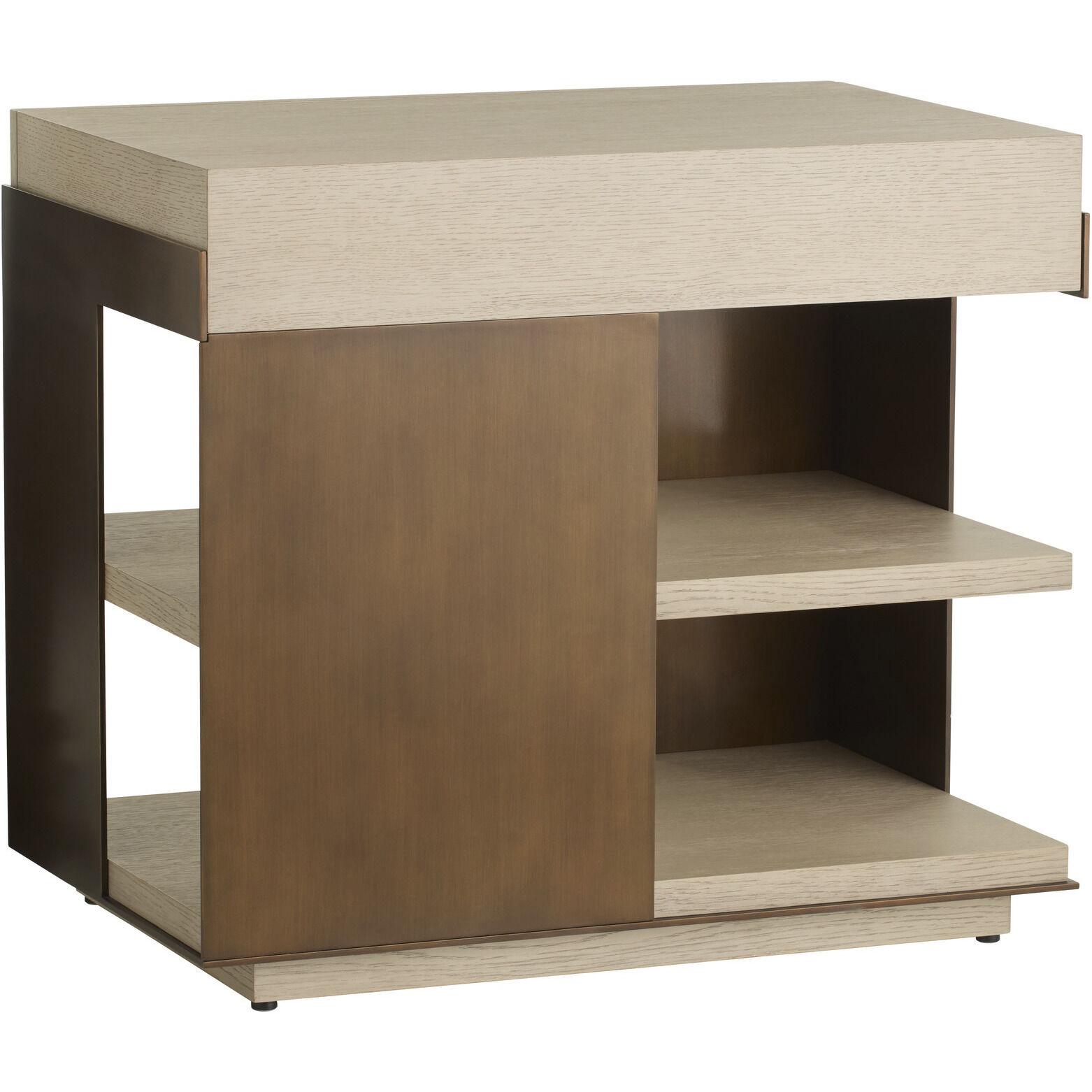 Norwich 30 X 26.5 inch Smoke and Vintage Brass Side Table