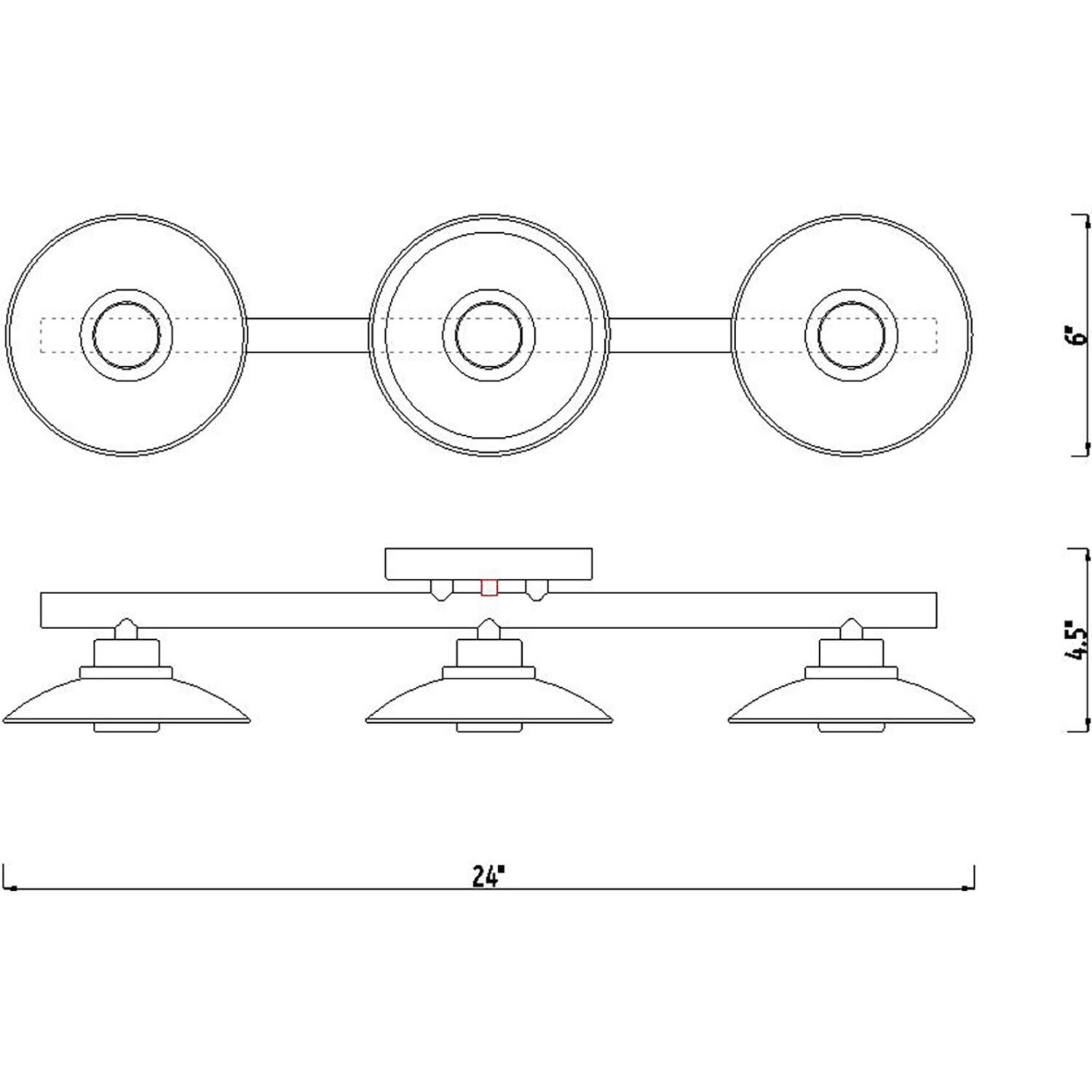 Litto 3 Light 24 inch Brushed Gold Vanity Light Wall Light