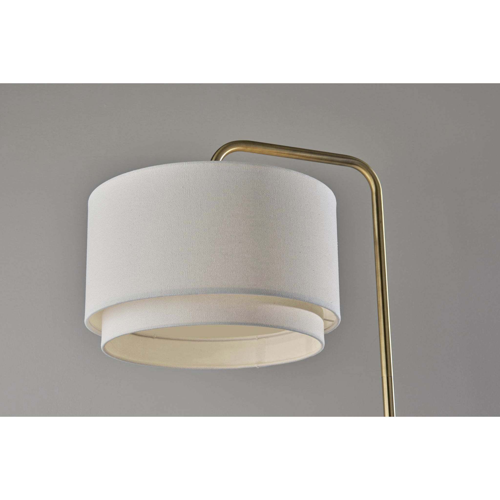 Brinkley 65 inch 100.00 watt Antique Brass Floor Lamp Portable Light