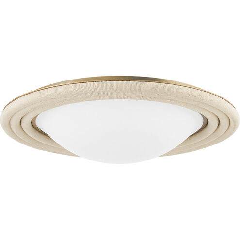 Zion 1 Light 16 inch Patina Brass Flush Mount Ceiling Light