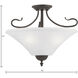 Elipse 3 Light 19 inch Painted Bronze Semi Flush Mount Ceiling Light