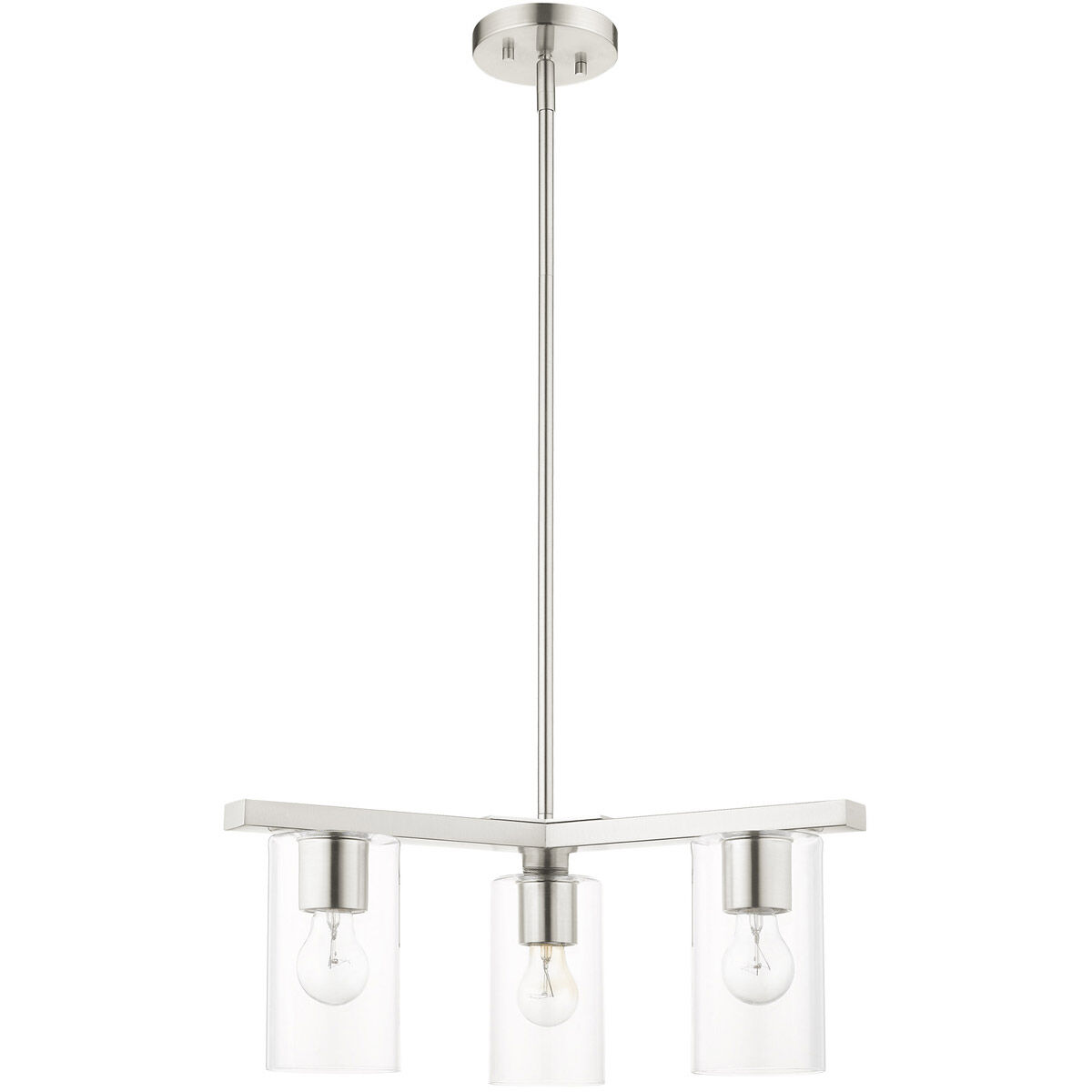 Zurich 3 Light 21 inch Brushed Nickel Chandelier Ceiling Light