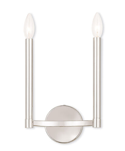 Alpine 2 Light 9 inch Polished Nickel ADA ADA Wall Sconce Wall Light