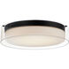 Duo LED 16 inch Black Flush Mount Ceiling Light