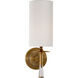 AERIN Drunmore 1 Light 4.5 inch Hand-Rubbed Antique Brass with Crystal Single Sconce Wall Light in Linen