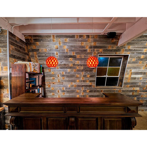 Sirena 1 Light 7.9 inch Chrome Pendant Ceiling Light in Red Glass