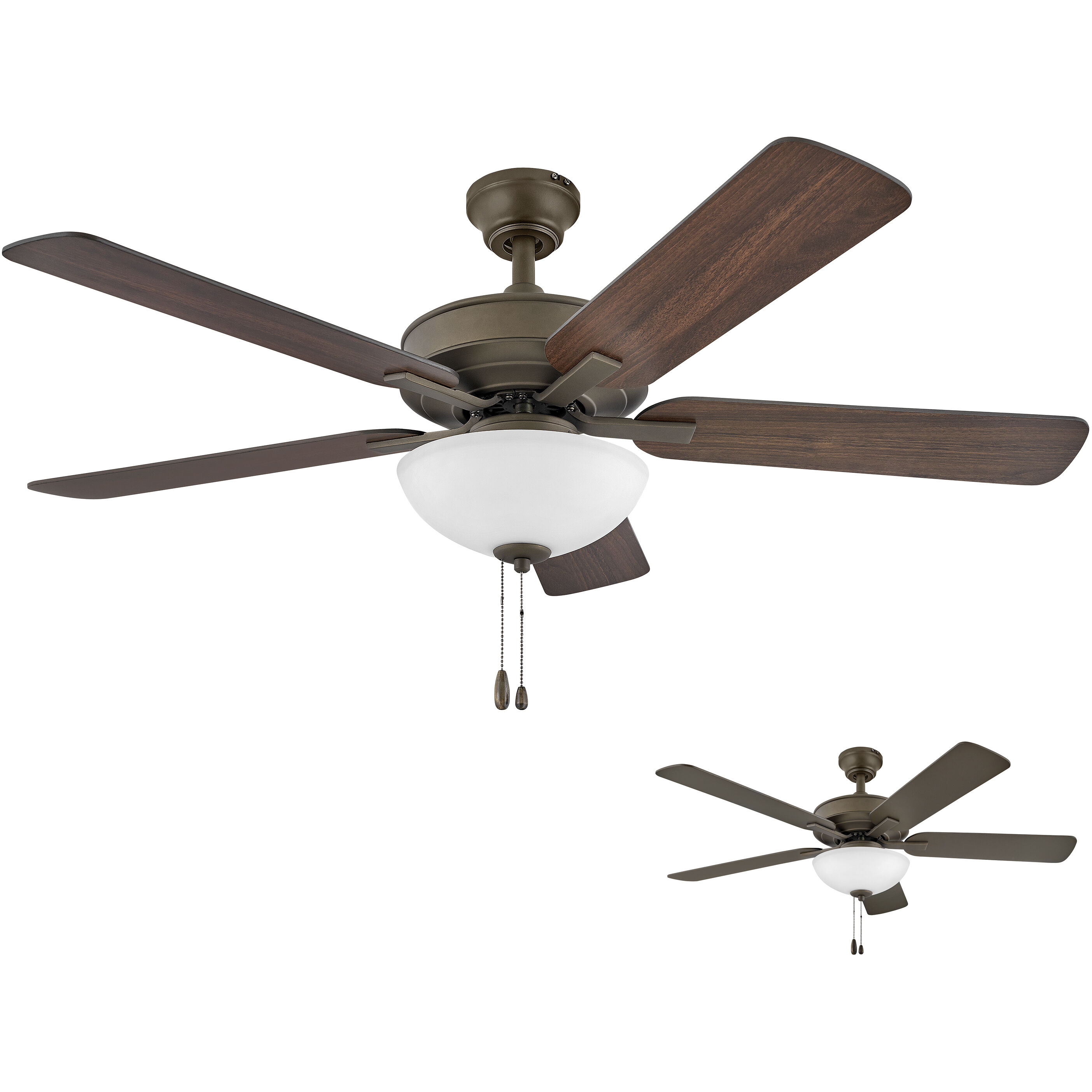 Metro Illuminated 52 inch Metallic Matte Bronze with Walnut, Metallic Matte Bronze Blades Fan