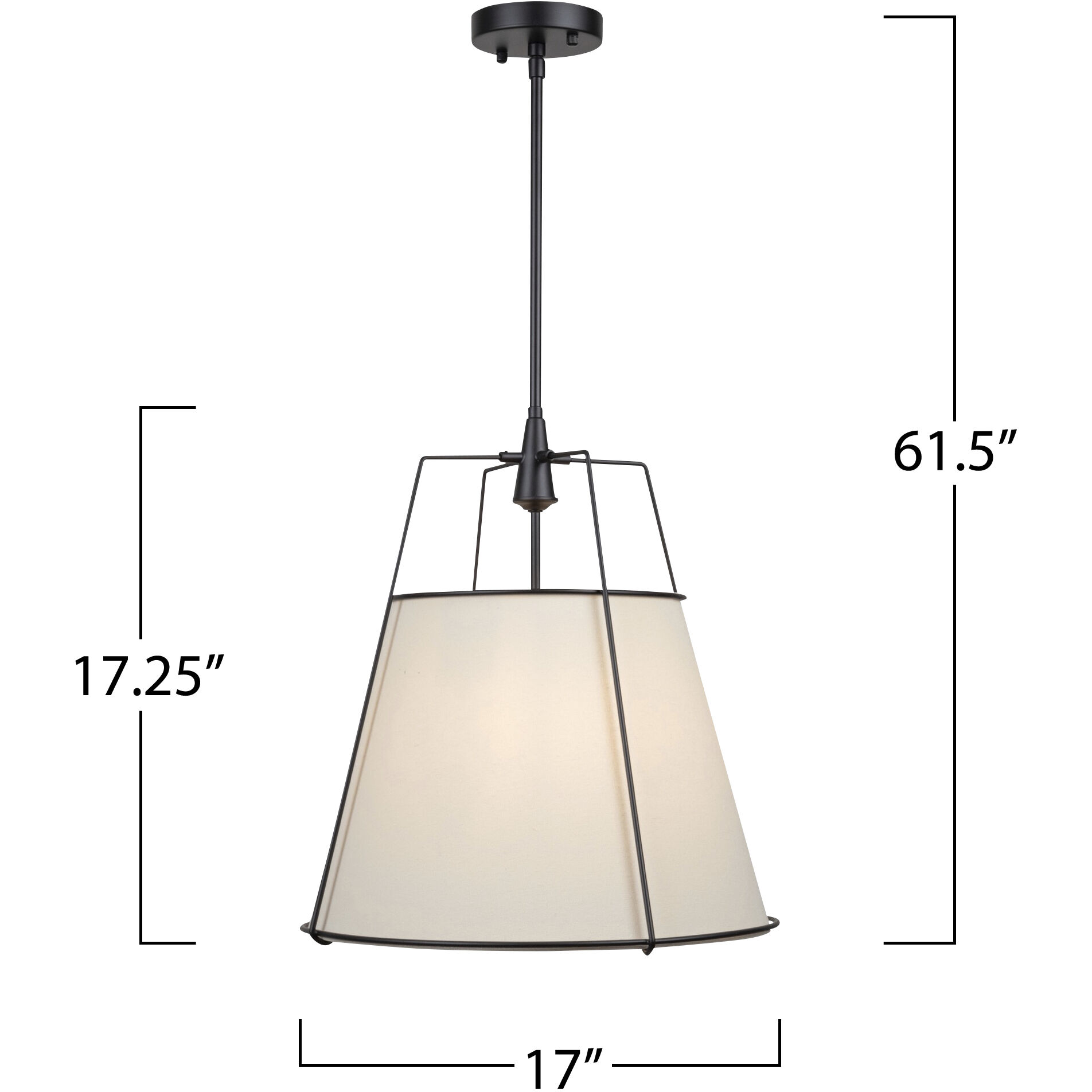 Pullman LED 17 inch Black Pendant Ceiling Light